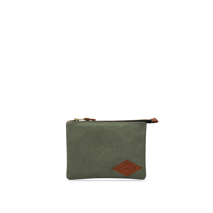 Small canvas pouch in olive