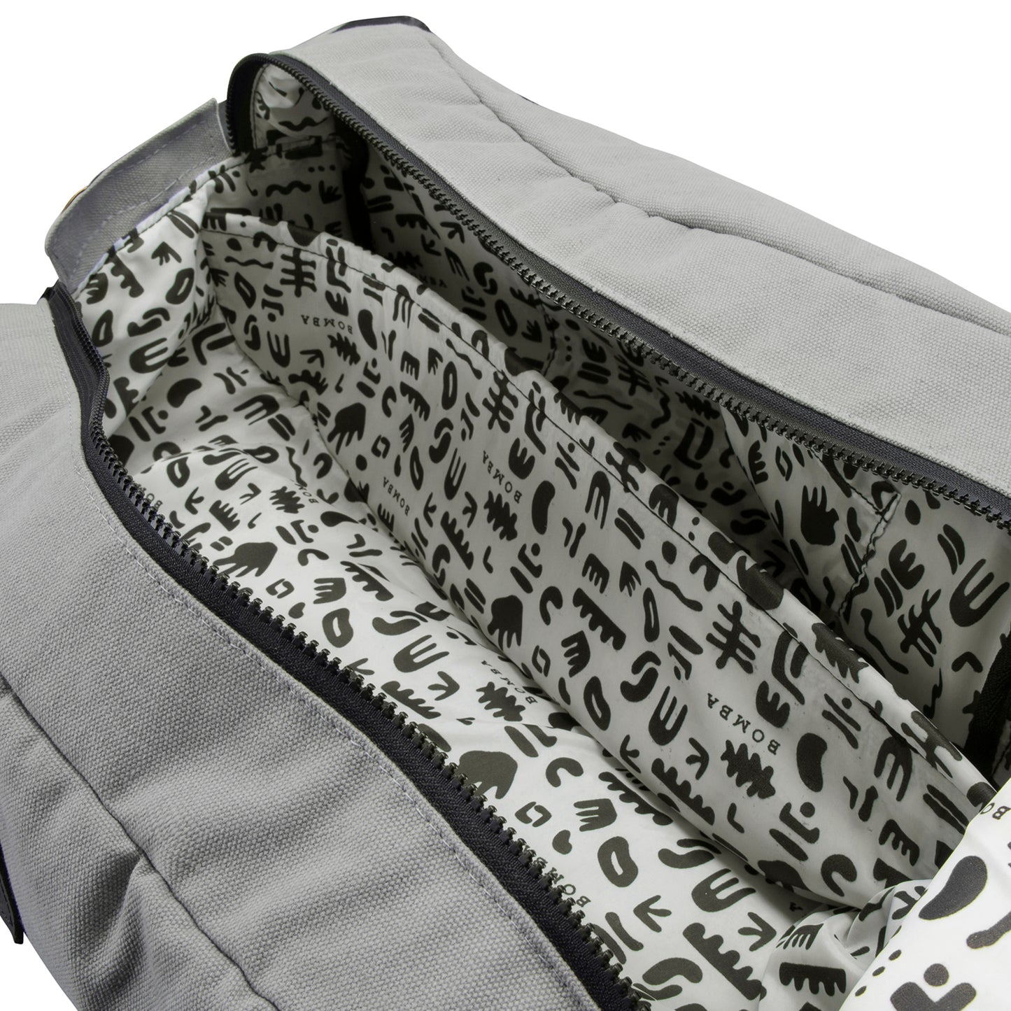 canvas and leather Padel Bag in Grey