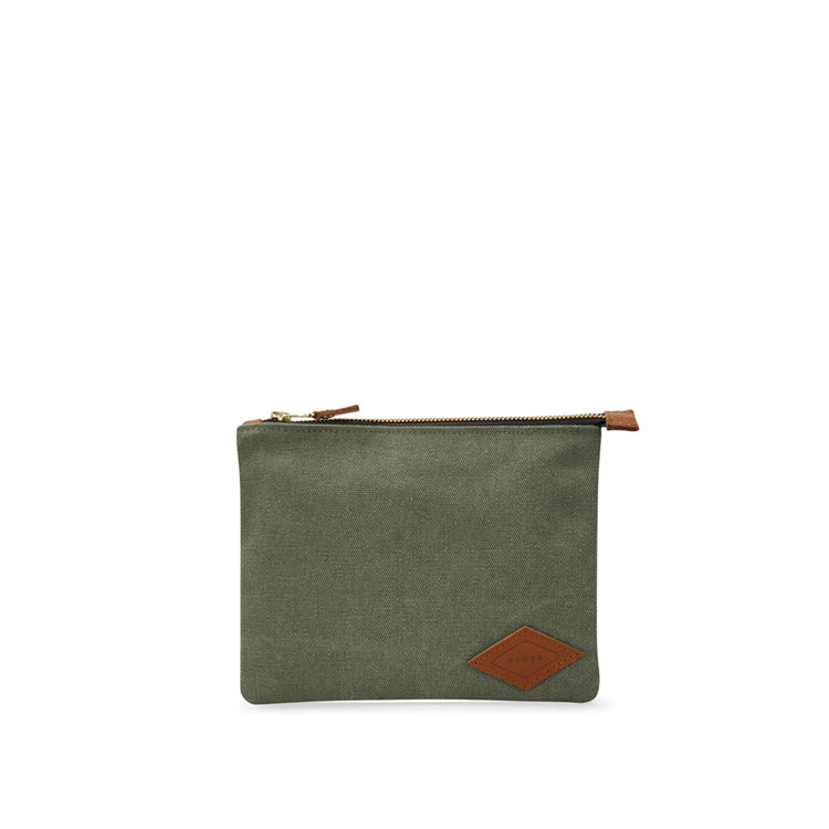 Medium Canvas Pouch in olive