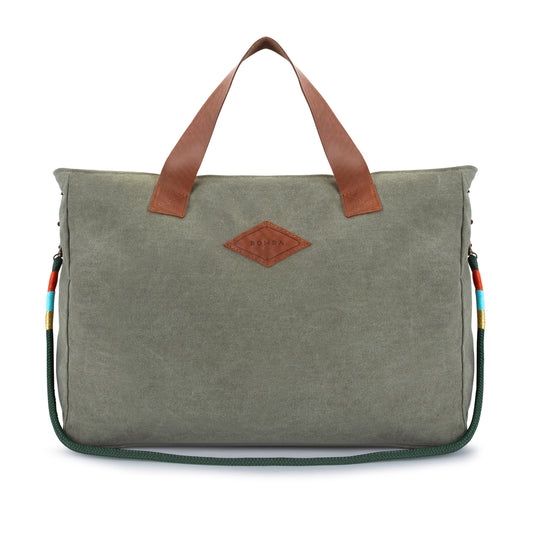 Betty Bag large canvas bag in olive handmade in Cape Town