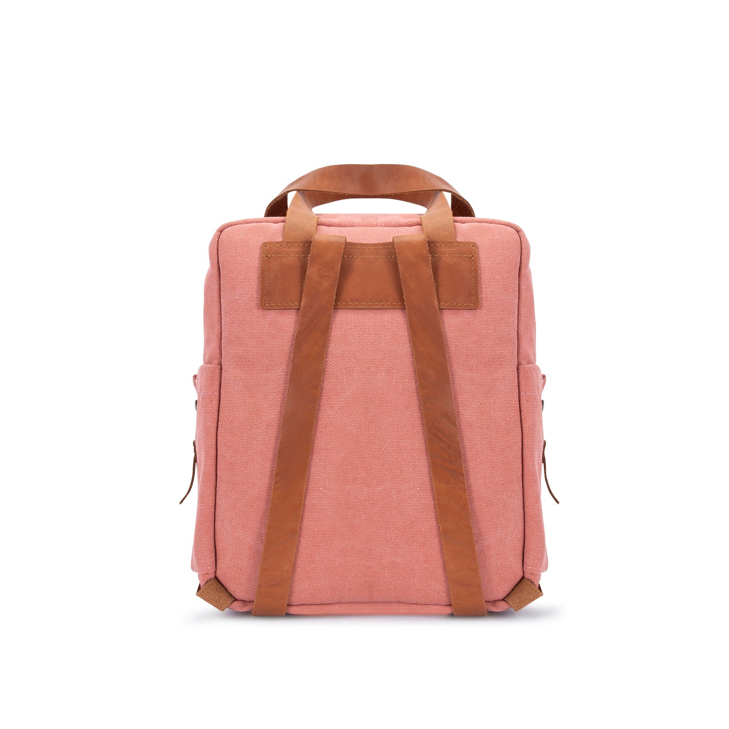 canvas leather backpack pink The Rosie